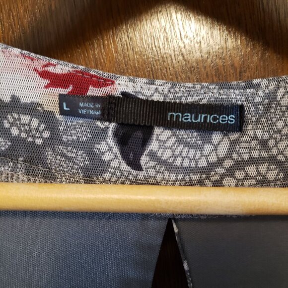 Maurices Rose and Lace Print Beaded Sleeveless Blouse - Picture 3 of 7